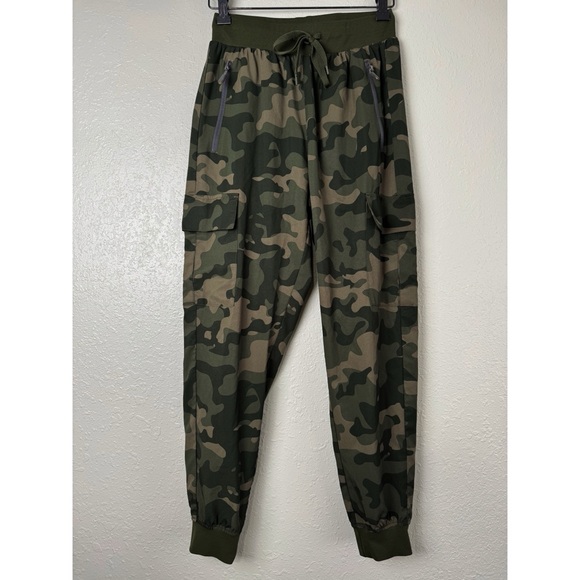 Libin green camo cargo joggers lightweight pants S - Picture 2 of 11